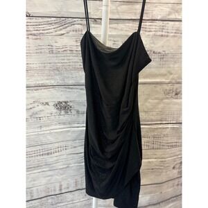 Juniors‎ By As U Wish Black Glitter Ruched One Shoulder Mini Dress Size Larges